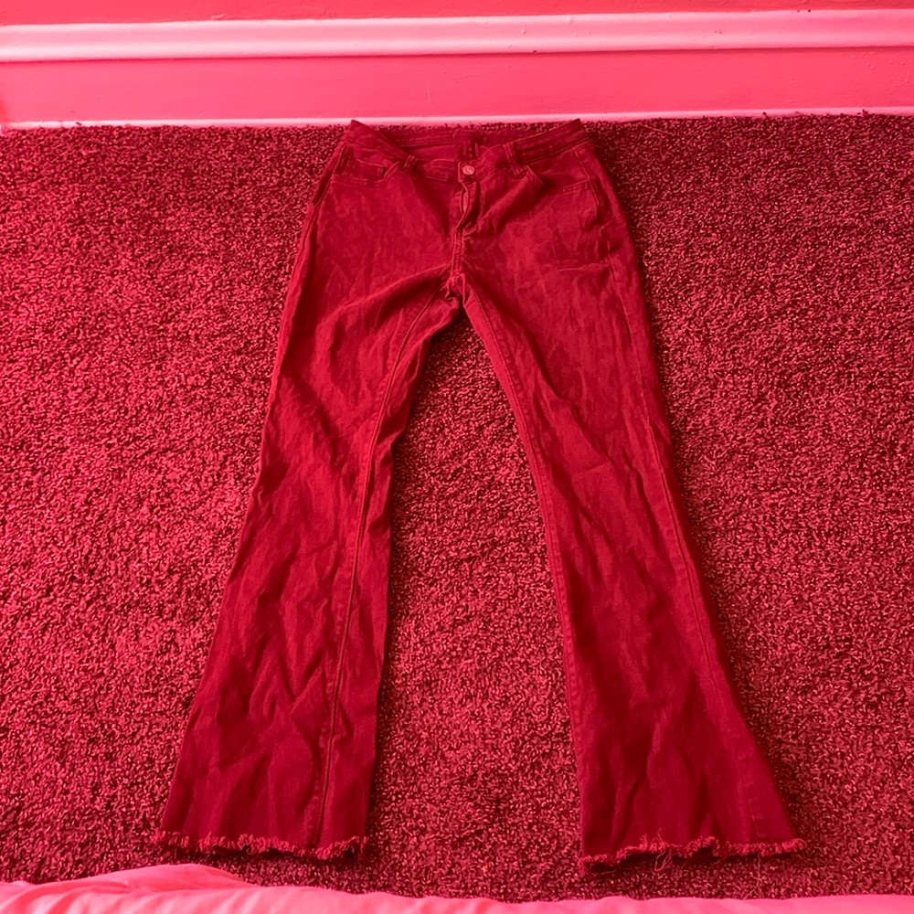 BROWN LOW RISE FLARE JEANS